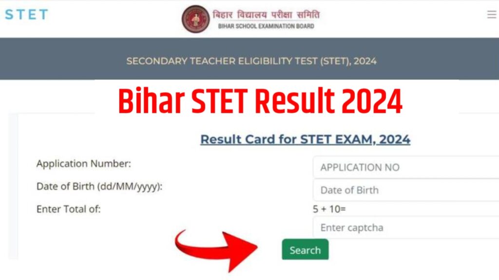 Bihar STET Result 2024, Cut-off Marks, Merit List Download Link @secondary.biharboardonline.com